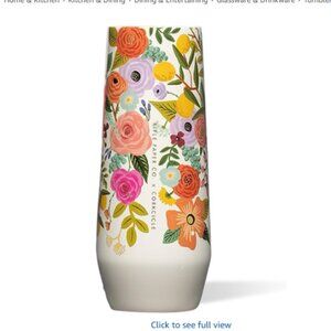 Corkcicle Rifle Paper Co. Stemless Wine Flute NEW Garden Party 7 oz.